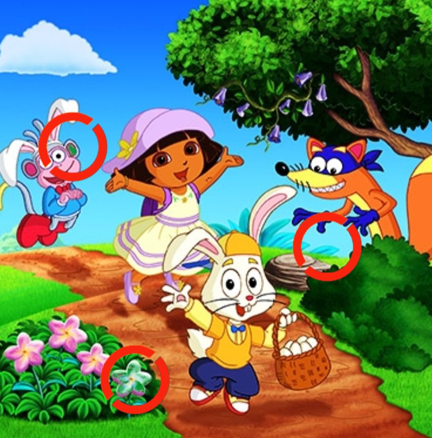 Dora Happy Easter Differences