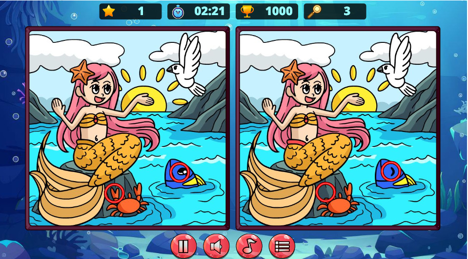 Mermaids Spot The Differences